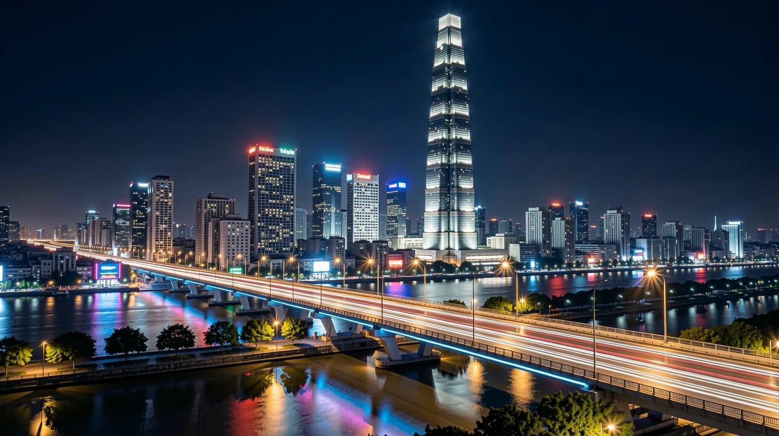 Ho Chi Minh City skyline at night